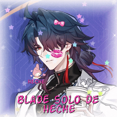 a picture of a man with the words blade solo de hecho written in pink