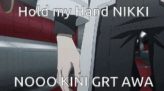 a meme that says hold my hand nikki