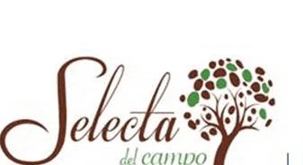 a logo for selecta del campo with a tree in the middle .