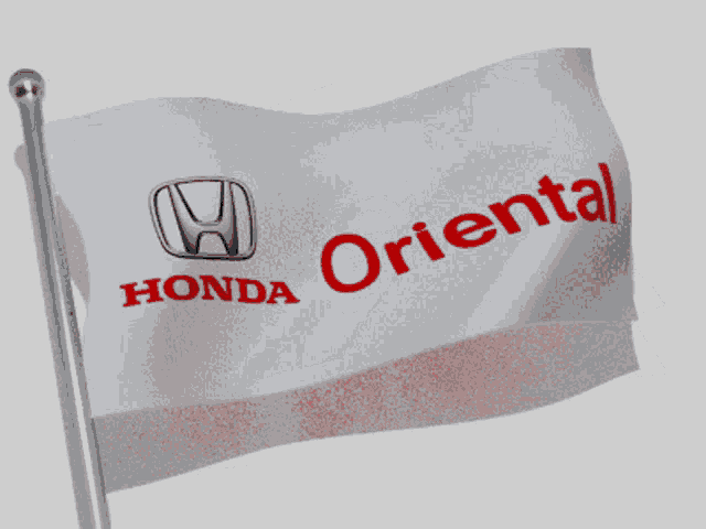 a flag that says honda oriental on it