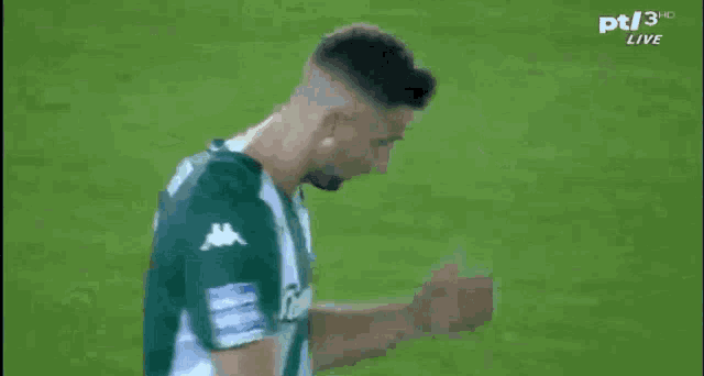 a soccer player with the number 9 on the back of his shirt