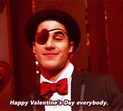 Glee Blaine Anderson GIF - Glee Blaine Anderson Happy Valentines Day GIFs