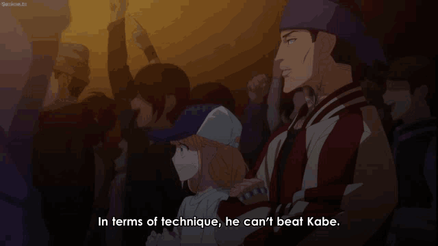 a man in a purple hat says in terms of technique he can 't beat kabe in a crowd of people