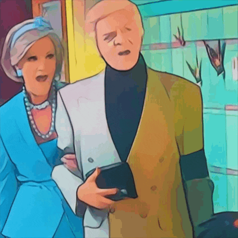 a cartoon drawing of a man and a woman