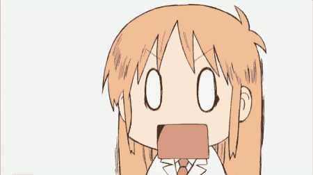 a cartoon drawing of a girl with a surprised expression on her face