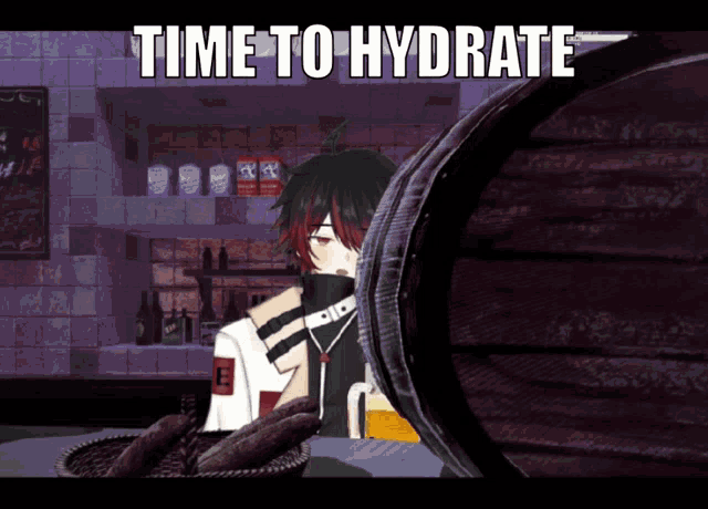 a cartoon character with the words time to hydrate