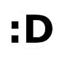a black and white icon of a letter d with two squares underneath it .