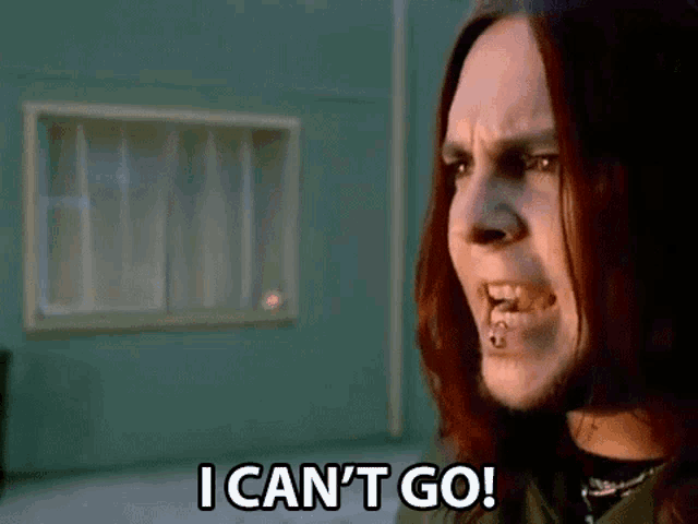 a man with red hair and a piercing in his nose says i can 't go