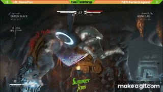 a screenshot of a video game with erron black and kung lao on the screen