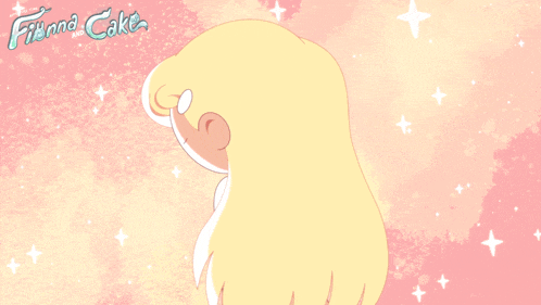 a poster for finna and cake shows a blonde girl