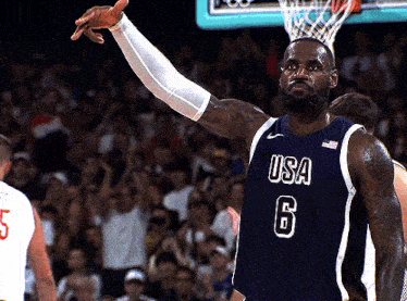 a basketball player wearing a usa jersey with the number 6