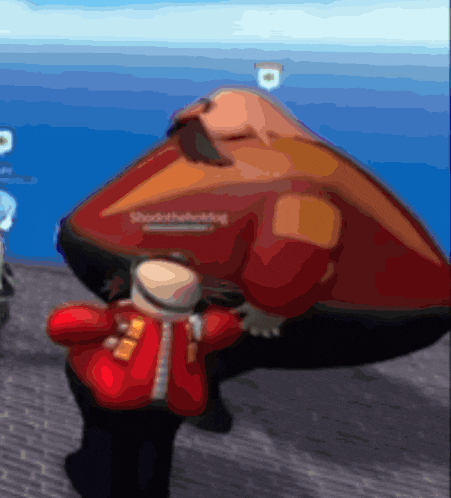 a blurred image of a person standing next to a jet ski that says shock the duckdog on it