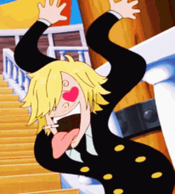 a cartoon character has a heart on his face