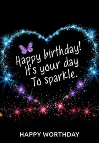 a birthday card that says happy birthday it 's your day to sparkle and happy worthday