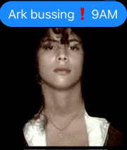 a picture of a woman with a message that says ark bussing