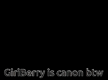 a picture of a girl and a boy with the words giriberry is canon btw below them