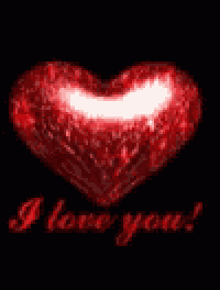 a red heart with the words `` i love you '' written below it