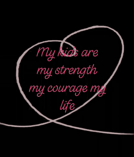 a heart with the words " my friends are my strength my courage my life "