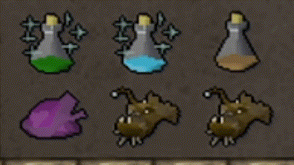 a bunch of bottles of different colored liquids on a table