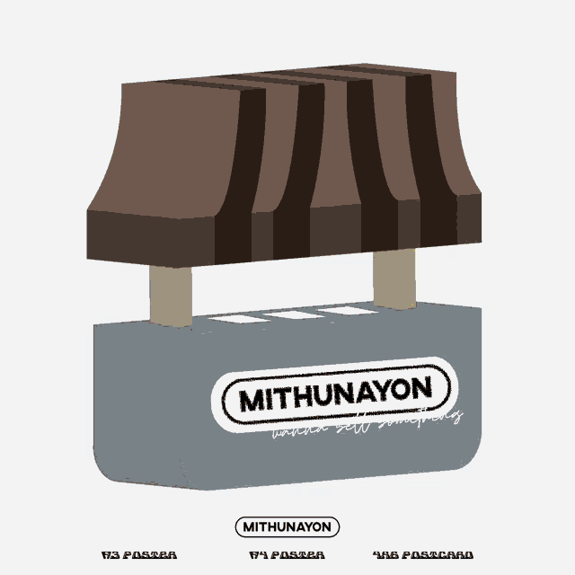 a sign that says mithunayon on it with a brown awning
