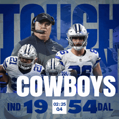 a poster for the cowboys showing players and a coach