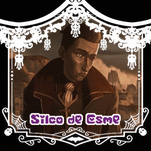 a picture of a man in a suit and tie with the words " silico de esme " above him