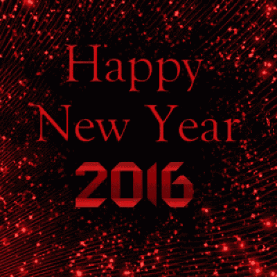 happy new year 2016 is written in red letters