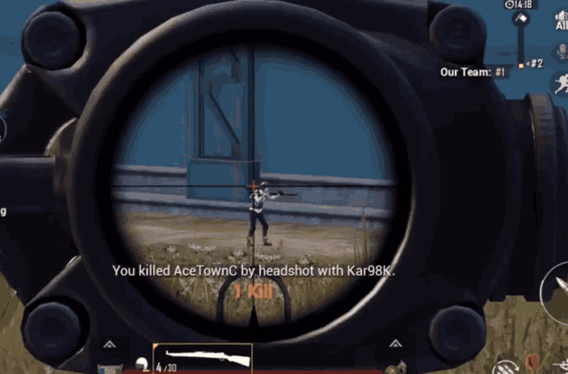 a screenshot of a video game shows a player killed by a headshot