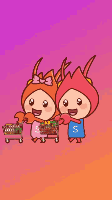 a couple of cartoon characters one of which has the letter s on it