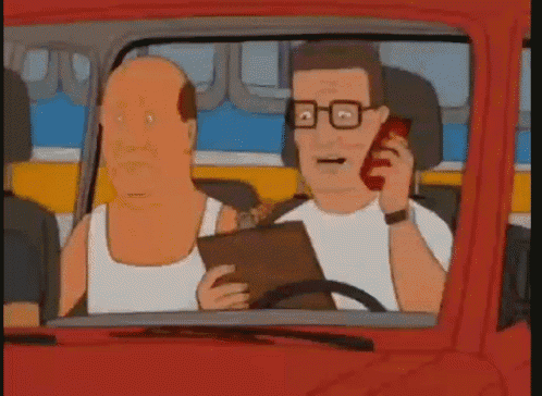 a cartoon of a man talking on a cell phone