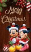 mickey mouse and minnie mouse are sitting next to each other on a wooden table .