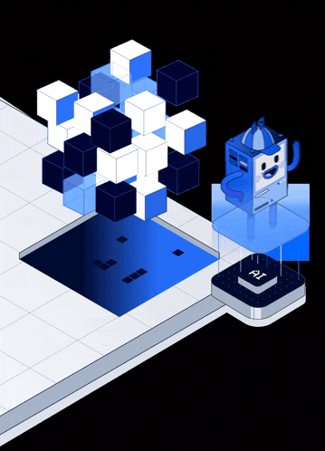 an illustration of a robot with the word ai on the bottom right