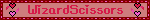 a sign that says wizardscissors with hearts on it