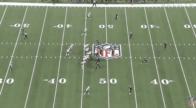 a football field with a nfl logo on the field