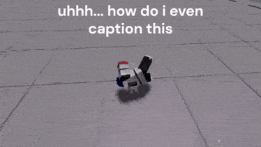 a video game character is laying on the ground with the caption " uhhh... how do i even caption this "