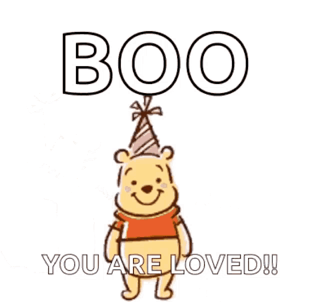 a cartoon of winnie the pooh tigger piglet and eeyore saying boo