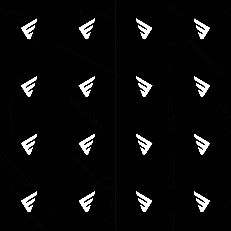 a seamless pattern with white arrows on a black background .