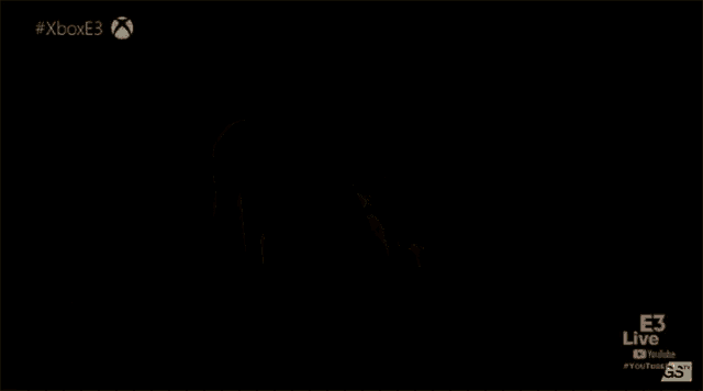 a deer and a baby deer are standing in a tunnel with xbox e3 live written on the bottom right