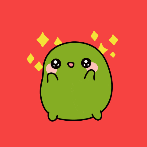 a cartoon of a green frog with a sad look on its face