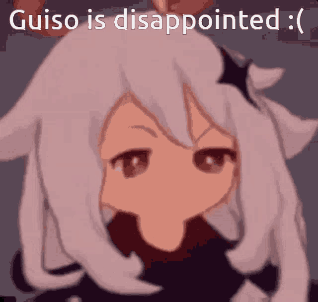 a cartoon of a girl with the words guiso is disappointed below her