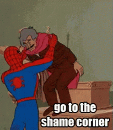 Spider Man Go To The Shame Corner GIF - Spider Man Go To The Shame Corner Shame GIFs