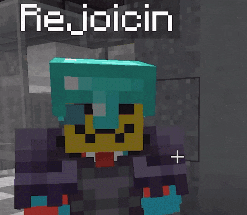 a minecraft character named rejoicin is standing in a room