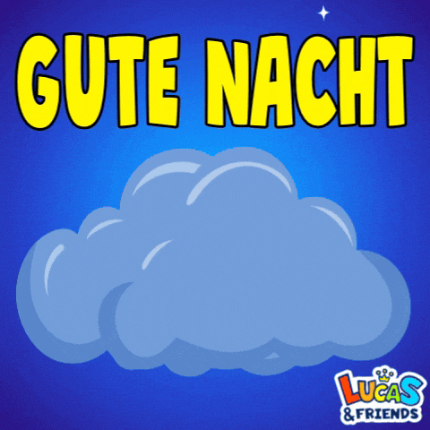 a lucas and friends greeting card with a blue cloud
