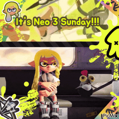 a cartoon character says it 's neo 3 sunday !!!