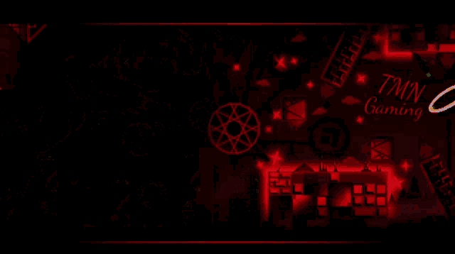 a red and black background with a circle in the center