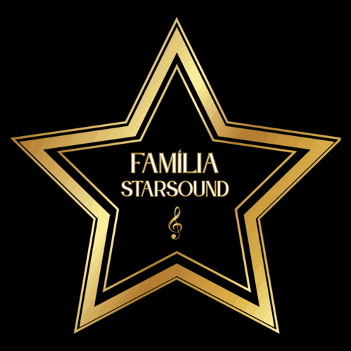 a gold star with familia starsound on it