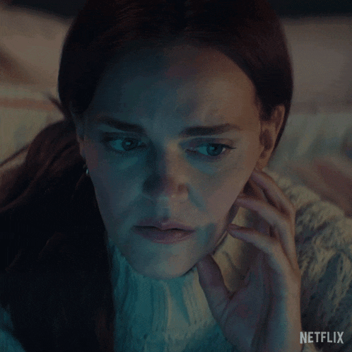 a woman with her eyes closed and the words that 's awful netflix on the bottom