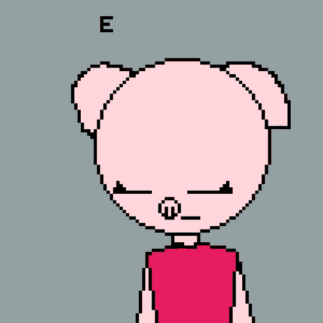 a pixel art of a cat with red eyes and the words ima hater