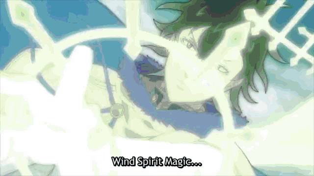 a cartoon character says wind spirit magic on the bottom of the screen