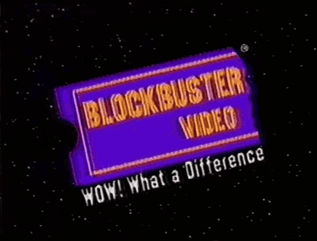 a blockbuster video logo is displayed on a black background